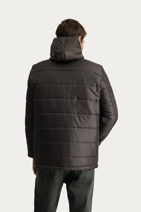 Açık Kahve  Kapüşonlu Spor Şişme Kaban