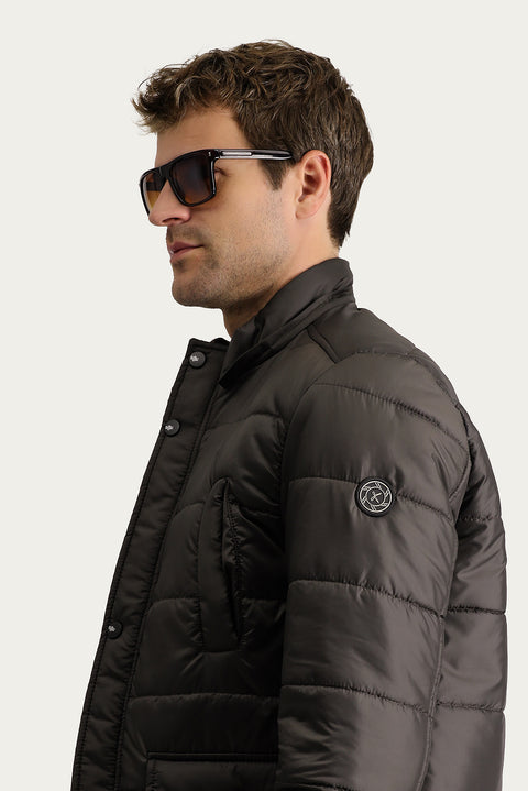 Açık Kahve  Kapüşonlu Spor Şişme Kaban