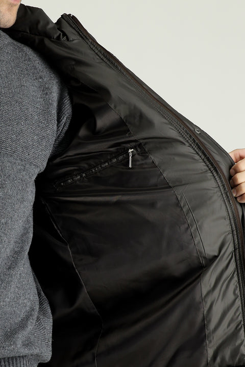 Açık Kahve  Kapüşonlu Spor Şişme Kaban