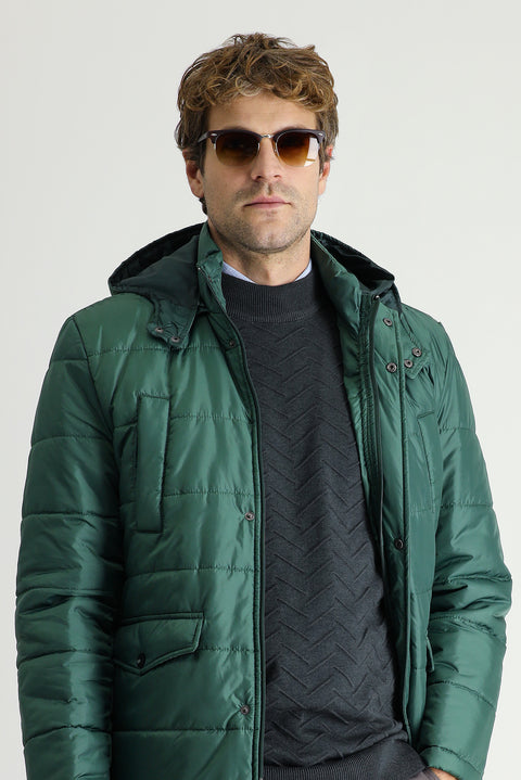 Açık Petrol Kapüşonlu Spor Şişme Kaban