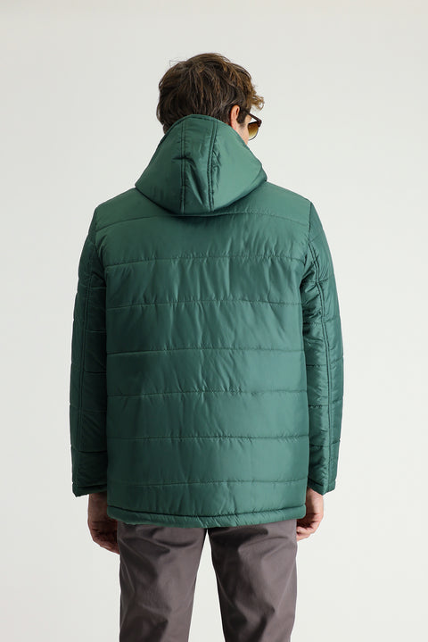 Açık Petrol Kapüşonlu Spor Şişme Kaban