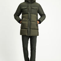 Orta Haki Kapüşonlu Spor Şişme Kaban