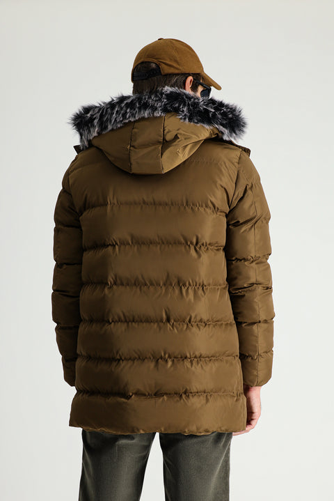 Taba Kapüşonlu Şişme Spor Kaban