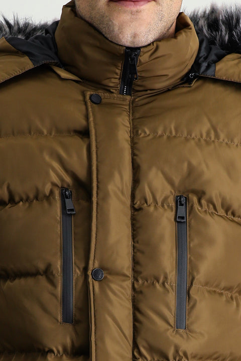 Taba Kapüşonlu Şişme Spor Kaban