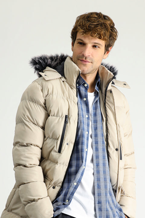 Taş Kapüşonlu Şişme Spor Kaban