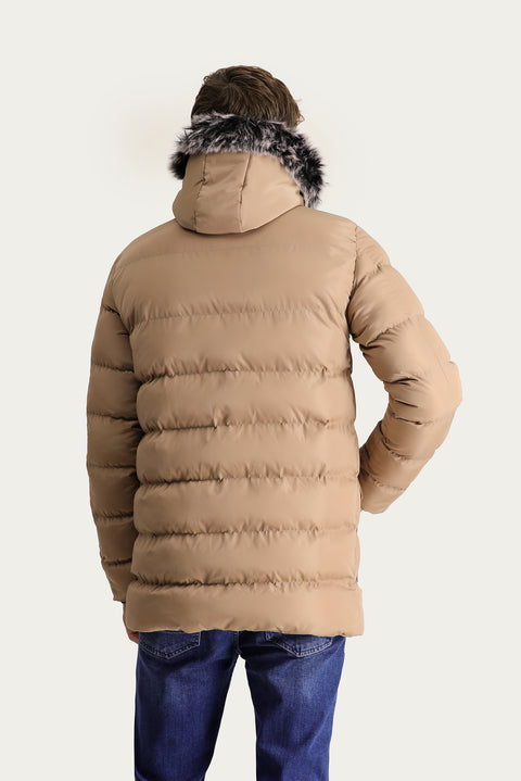 Orta Vizon Kapüşonlu Şişme Spor Kaban