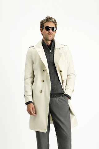  Orta Gri Kruvaze Pardösü & Trençkot