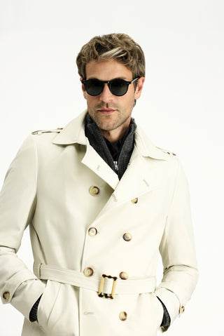  Orta Gri Kruvaze Pardösü & Trençkot