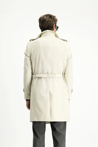  Orta Gri Kruvaze Pardösü & Trençkot