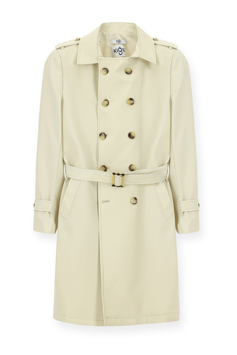 Orta Gri Kruvaze Pardösü & Trençkot