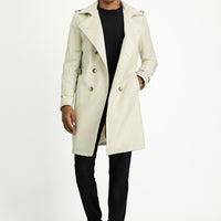 Stone Double-Breasted Overcoat & Trench Coat
