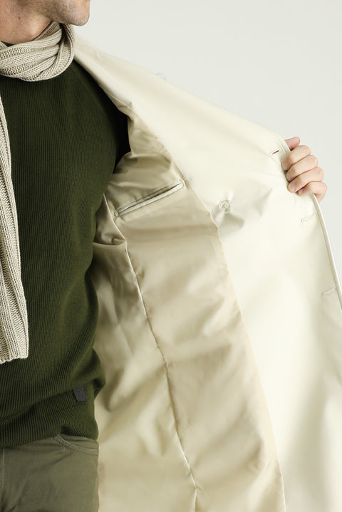 Stone Double-Breasted Overcoat & Trench Coat