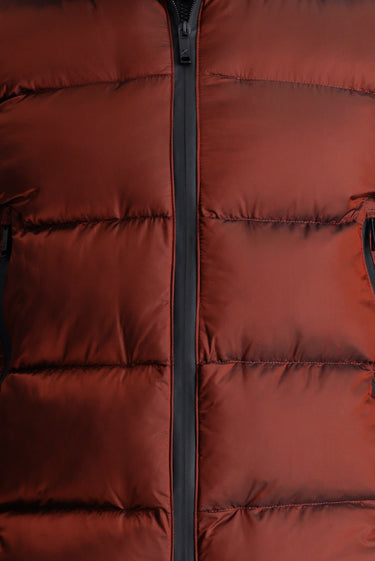 Kiremit Slim Fit Dar Kesim Kapüşonlu Şişme Yelek