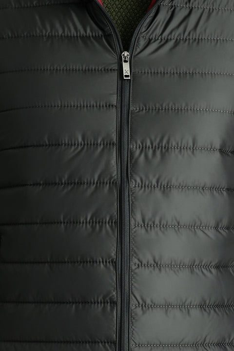 Koyu Füme Kapüşonlu Kapitone Spor Yelek