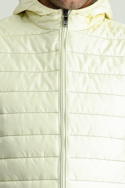 Ekru Kapüşonlu Kapitone Spor Yelek