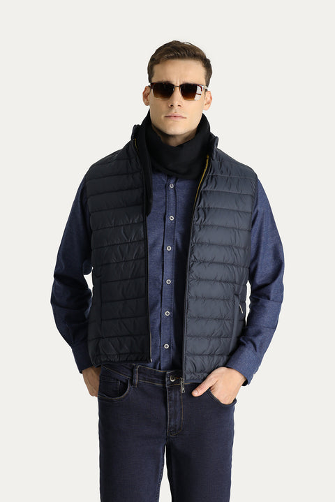 Koyu Lacivert Kapitone Şişme Spor Yelek