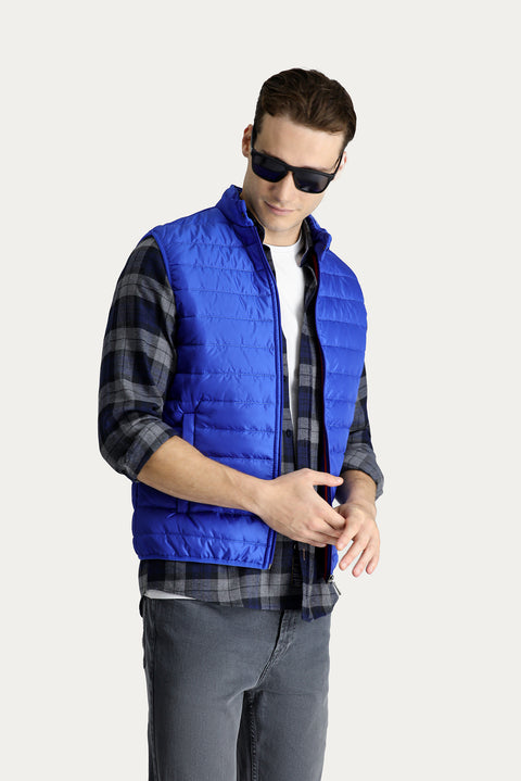 Saks Mavi Kapitone Şişme Spor Yelek