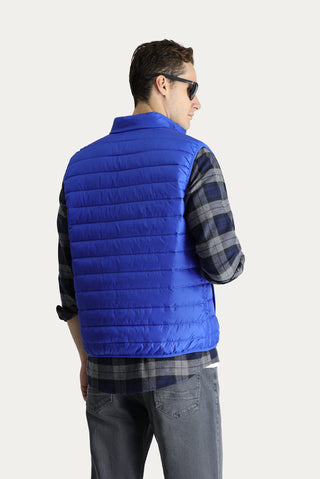  Saks Mavi Kapitone Şişme Spor Yelek