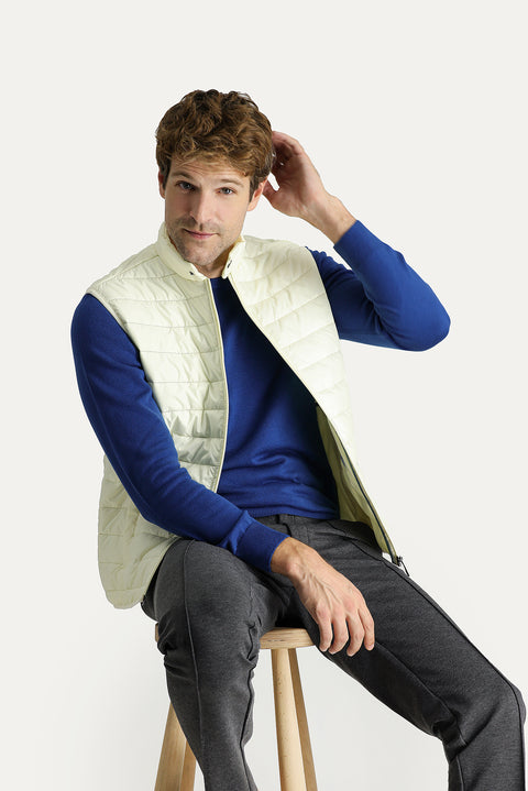 Ekru Kapitone Şişme Spor Yelek