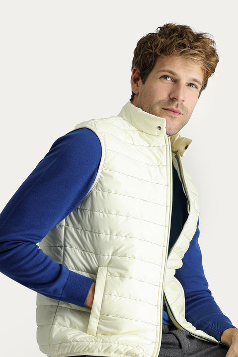 Ekru Kapitone Şişme Spor Yelek