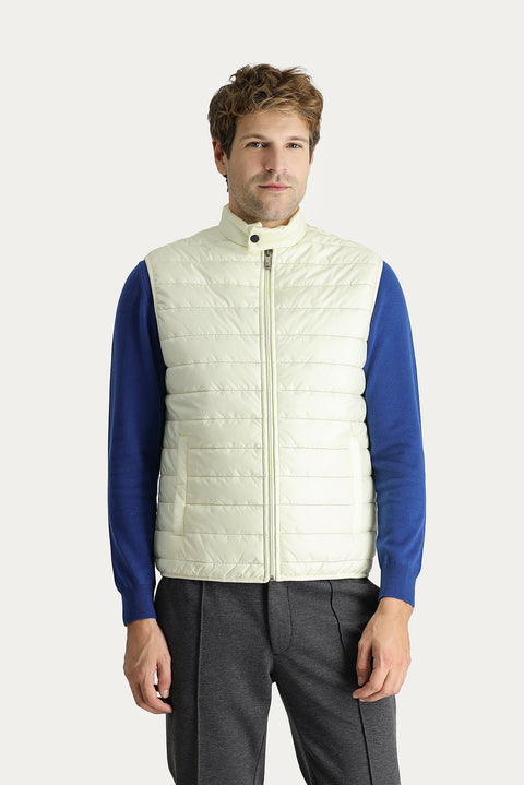 Ekru Kapitone Şişme Spor Yelek