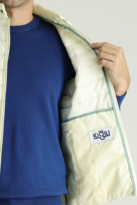 Ekru Kapitone Şişme Spor Yelek