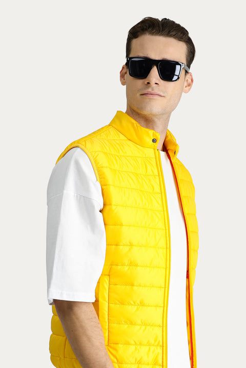 Sarı Kapitone Şişme Spor Yelek