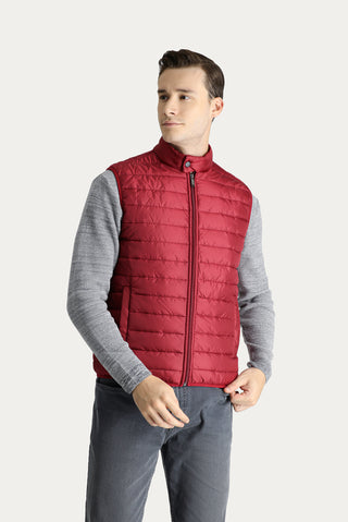  Koyu Kırmızı Kapitone Şişme Spor Yelek