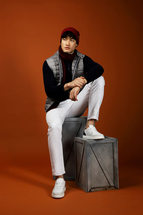 Açık Gri Kapitone Şişme Spor Yelek