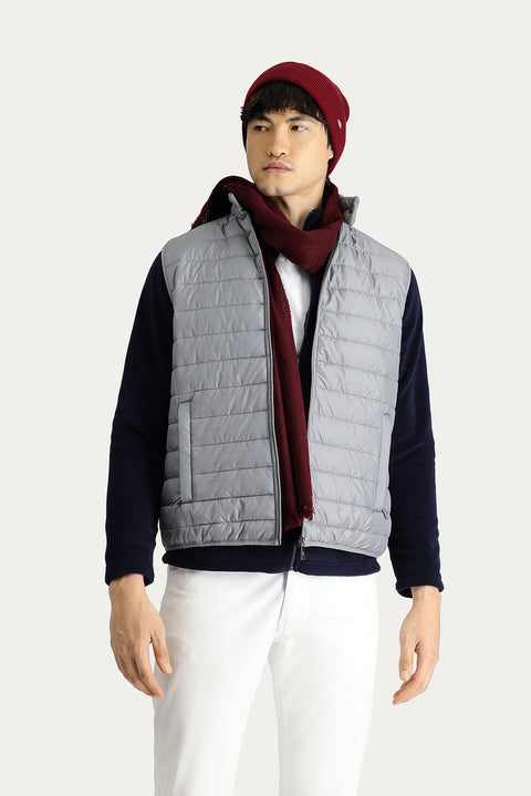 Açık Gri Kapitone Şişme Spor Yelek