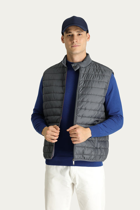 Koyu Füme Kapitone Şişme Yelek