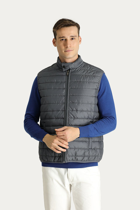 Koyu Füme Kapitone Şişme Yelek