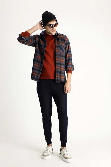 Koyu Lacivert Slim Fit Dar Kesim Pamuklu Sweatpant / Eşofman