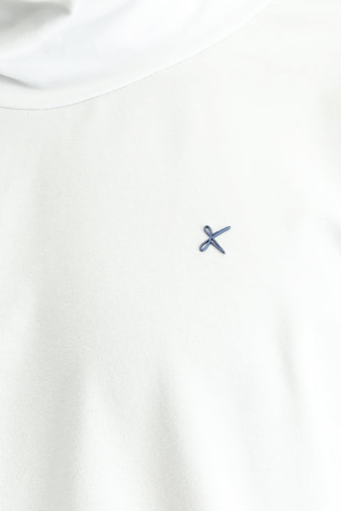 Beyaz Balıkçı Yaka Slim Fit Dar Kesim Pamuklu Sweatshirt