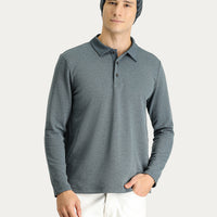 Koyu Mavi  Polo Yaka Nakışlı Sweatshirt