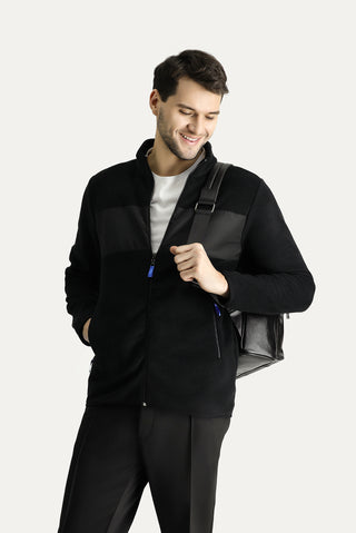  Siyah Fermuarl? Polar Sweatshirt-Ki??l?