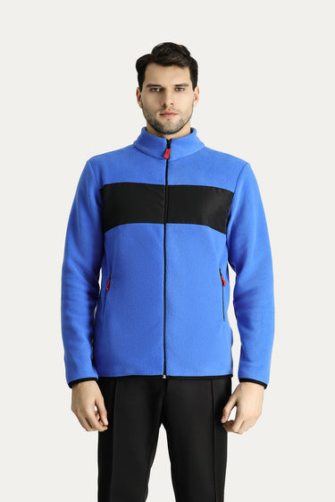  Mavi Fermuarlı Polar Sweatshirt