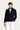 Koyu Lacivert Bato Yaka Regular Fit Fermuarlı Nakışlı Polar Sweatshirt