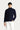 Koyu Lacivert Fermuarlı Nakışlı Polar Sweatshirt