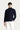 Koyu Lacivert Bato Yaka Regular Fit Fermuarlı Nakışlı Polar Sweatshirt