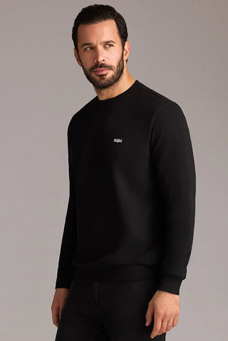  Siyah Bisiklet Yaka Regular Fit Nakışlı Pamuklu Sweatshirt