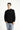 Siyah Bisiklet Yaka Regular Fit Nakışlı Pamuklu Sweatshirt