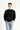 Siyah Bisiklet Yaka Regular Fit Nakışlı Pamuklu Sweatshirt