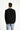 Siyah Bisiklet Yaka Regular Fit Nakışlı Pamuklu Sweatshirt