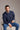 İndigo Bisiklet Yaka Regular Fit Nakışlı Pamuklu Sweatshirt