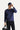 İndigo Bisiklet Yaka Regular Fit Nakışlı Pamuklu Sweatshirt