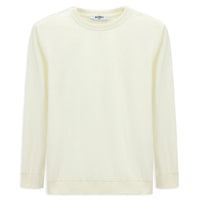 Ekru Bisiklet Yaka Regular Fit Nakışlı Pamuklu Sweatshirt
