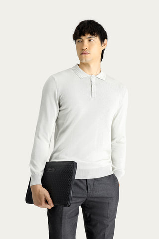  Taş Polo Yaka Regular Fit Pamuklu Triko Kazak