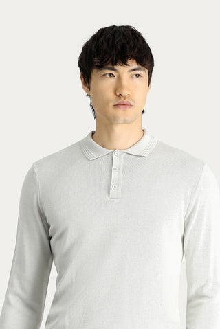  Taş Polo Yaka Regular Fit Pamuklu Triko Kazak