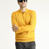 Hardal Polo Yaka Regular Fit Pamuklu Triko Kazak